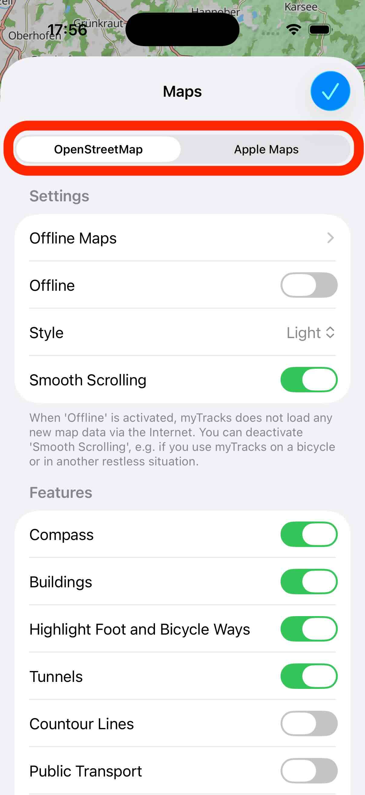 Select map type